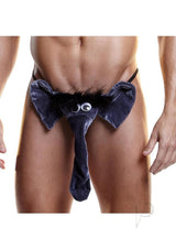 Junk In The Trunk Jockstrap One Size Grey featuring playful elephant design and snug fit.