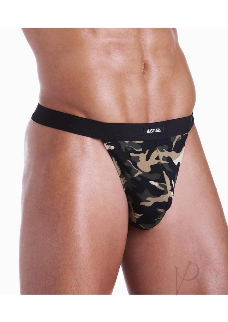 Fundies GI Jock With Dog Tag Necklace OS Camouflage featuring a snug, military-inspired design in camouflage pattern.