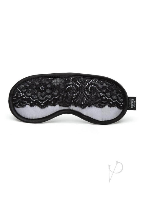 Fifty Shades of Grey Play Nice Satin and Lace Blindfold in elegant black lace design.
