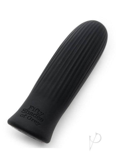 Fifty Shades of Grey Sensation Bullet Vibrator Black close-up view showcasing the sleek design and texture.