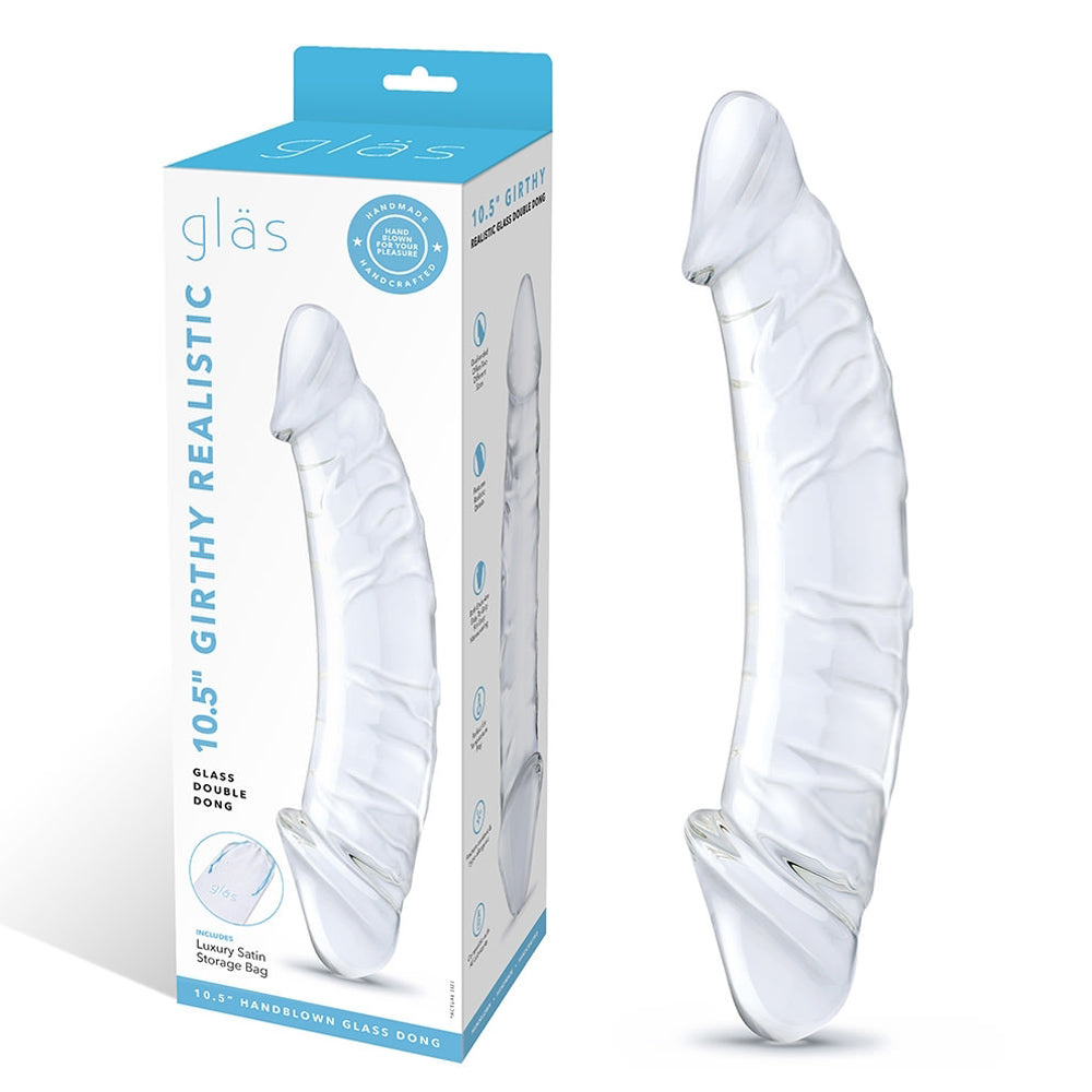 Glas 10.5 inches Girthy Realistic Glass Double Dong Dildo