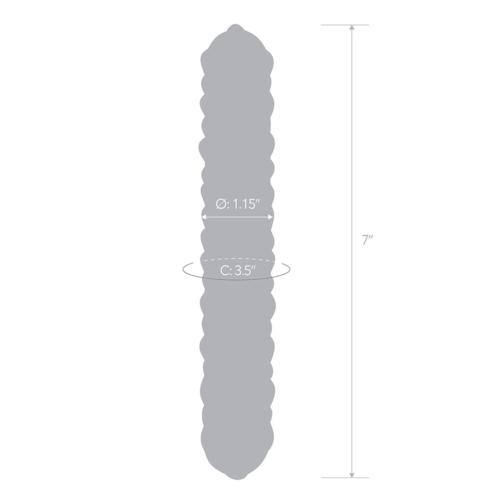 Glas 9 inches Purple Rose Nubby Glass Dildo