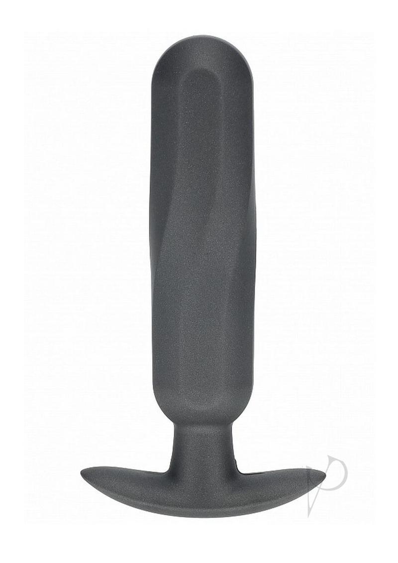Ouch Oblong Anal Plug Silicone Gun Metal, sleek design, body-safe silicone, smooth tapered silhouette.