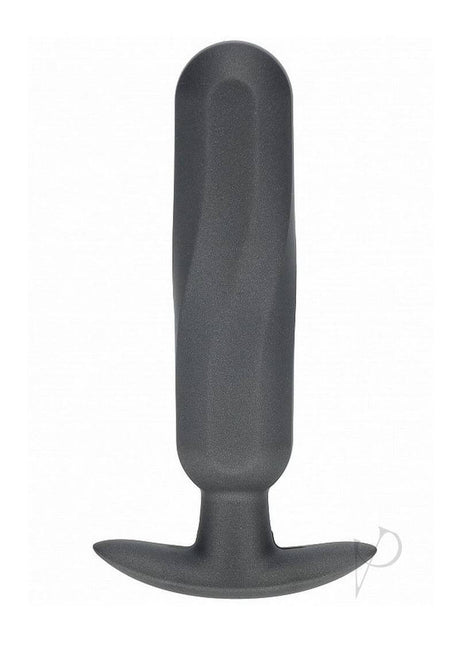Ouch Oblong Anal Plug Silicone Gun Metal, sleek design, body-safe silicone, smooth tapered silhouette.