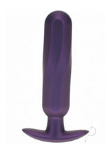 Ouch Oblong Anal Plug Silicone Metallic Purple displayed, showcasing its stylish design and smooth silicone finish.