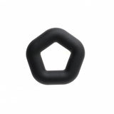Sport Fucker Pentagon Silicone Cock Ring with a sleek black design, crafted from premium liquid silicone for comfort.