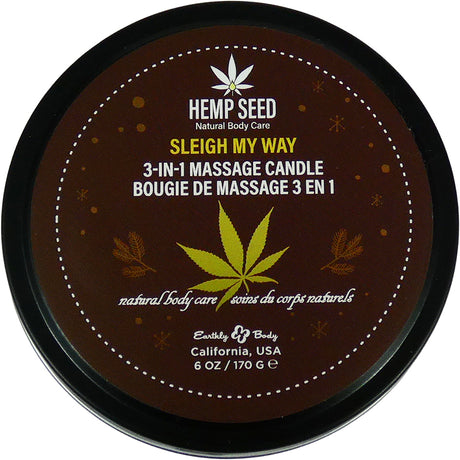 Hemp Seed 3-in-1 Massage Candle Sleigh My Way 6 Oz
