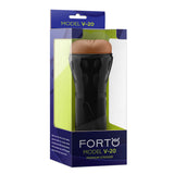 Forto Model V-20 Vagina Stroker Masturbator Tan in packaging for realistic solo pleasure.