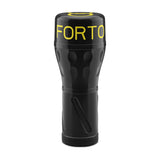 Forto Model B-02 Hard-Skin Ass Masturbator Tan in black and yellow design, featuring ergonomic grip and durable material.