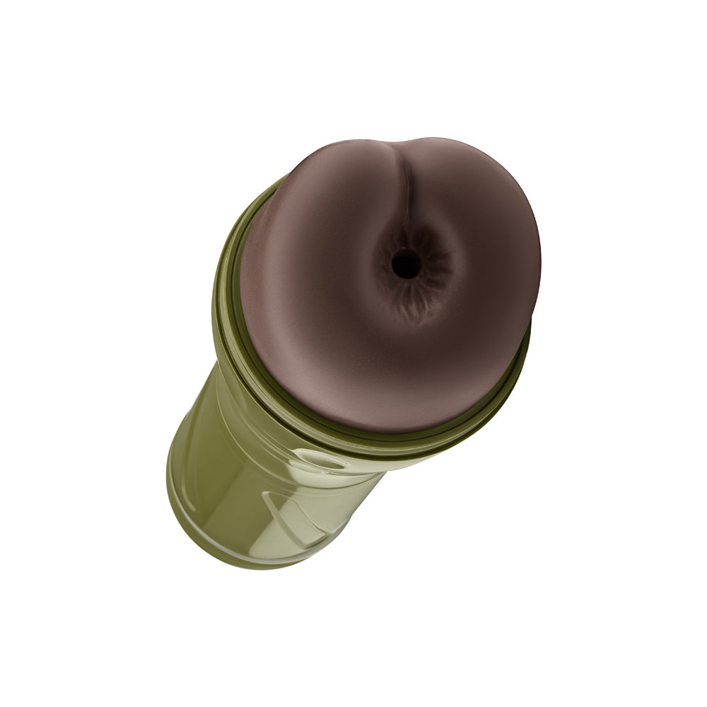 Forto Model B-02 Hard-Side Ass Masturbator Dark top view showcasing the ultra-realistic textured opening.