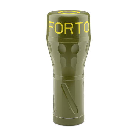 Forto Model B-02 Hard-Side Ass Masturbator Dark in an olive green design with textured surface for enhanced grip.
