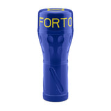 Forto Model M-80 Stroker Light Masturbator in blue with yellow lettering, showcasing its unique design.