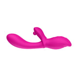 Luv Inc TB58 Thumping Ball Rabbit Vibrator Pink with an ergonomically curved design for dual stimulation.