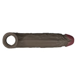 Shaft Vibrating Model F Sheath Size 2 Mahogany showcasing lifelike design and real-feel silicone.