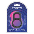 Forto F-41 Lock Cock & Ball Ring Black packaging featuring a silicone design for comfort and secure fit.