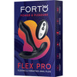 Forto Flex Pro Flexing & Vibrating Anal Plug Black packaging showcasing its design and features.