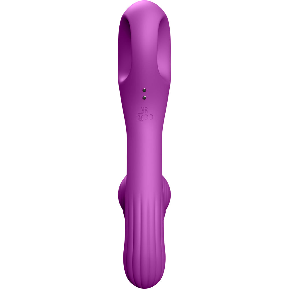 Luv Inc Rv81 Rolling Rabbit Vibrator Purple showcasing its ergonomic design and dual-motor features.