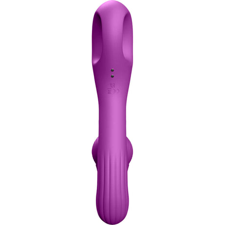 Luv Inc Rv81 Rolling Rabbit Vibrator Purple showcasing its ergonomic design and dual-motor features.