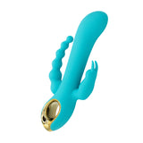 Mighty Magic Clit G-Spot Anal Vibrator Aqua features a sleek aqua design for versatile pleasure.