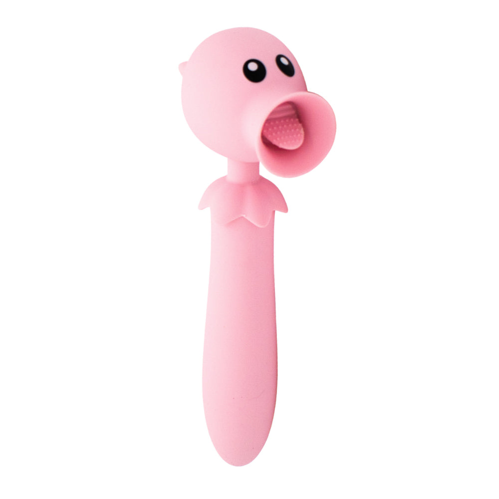 Like A Kitten Lick N Stick G-Spot Vibrator Pink designed for dual stimulation with a cute and playful appearance.