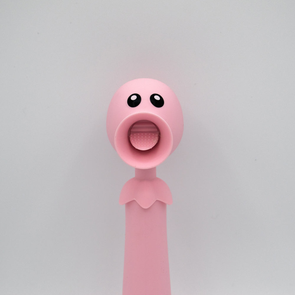 Like A Kitten Lick N Stick G-Spot Vibrator Pink featuring cute design and innovative tongue flicker.
