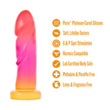 Blush Avant Handcrafted Artisan Dildo Sunburst showcasing its vibrant sunburst colors and features for pleasure.