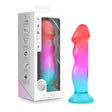 Blush Avant Handcrafted Artisan Dildo Tropical in vibrant coral, pink, and aqua colors with packaging.