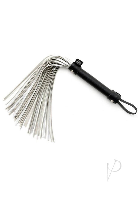 Fifty Shades of Grey Please Sir Flogger Black Silver with elegant faux leather design for sensory play.