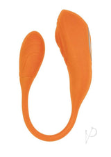 Blaze Triumph Rechargeable Silicone Dual Vibrator Orange for dynamic pleasure with dual motors and seven tapping functions.