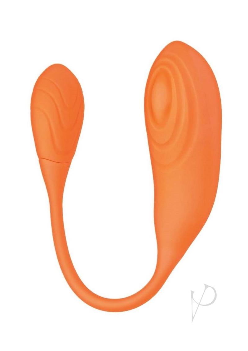Blaze Triumph Rechargeable Silicone Dual Vibrator Orange, ergonomic design, textured surface, powerful dual motors.