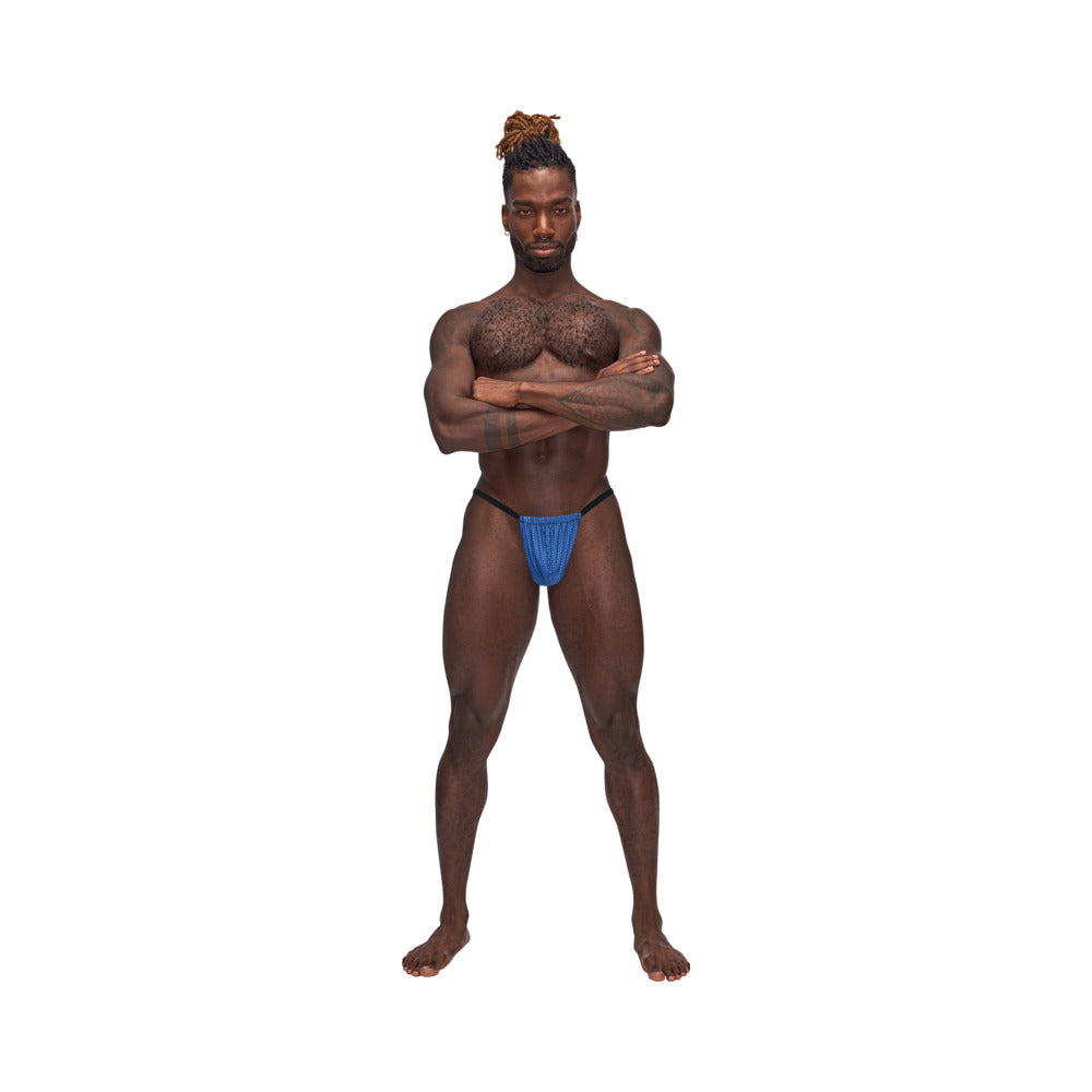 Male Power Sexagon Posing Strap Royal O/S