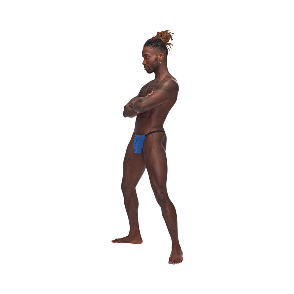 Male Power Sexagon Posing Strap Royal O/S