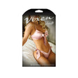 Girl Like You Satin Tie Front Top & Panty L XL packaging featuring a model in pink satin lingerie set.