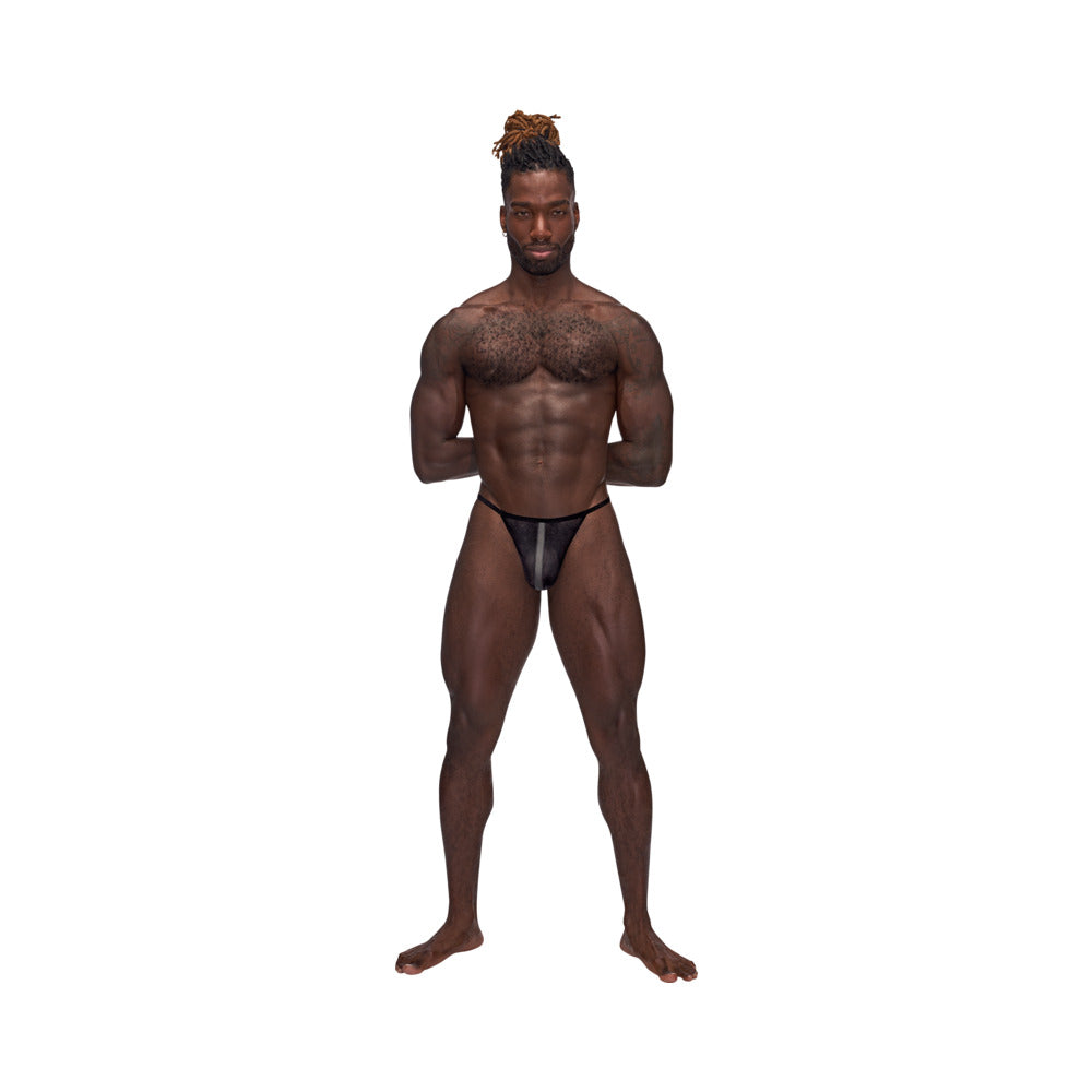 Male Power Landing Strip Micro Thong Black L/XL