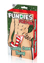 Fundies Candy Cane Men's Thong One Size Red and White packaging featuring festive design and playful holiday theme.