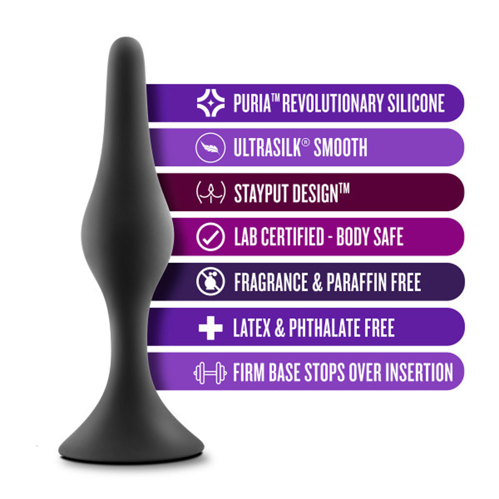 Blush Anal Adventures Platinum Silicone Beginner Plug Large Black