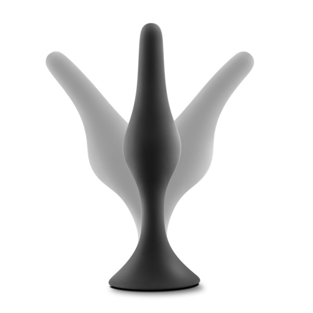 Anal Adventures Platinum Silicone Beginner Plug Medium Black