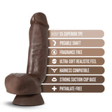 Dr. Skin Plus Thick 8 inches Triple Density Posable Dildo with Balls Brown