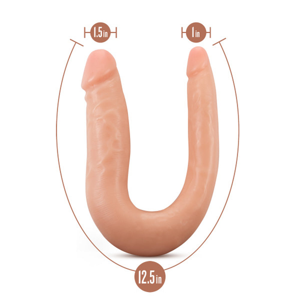 Dr. Skin Silicone Dr. Double Realistic 12 inches Dual-Ended Dildo Beige
