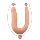 Dr. Skin Silicone Dr. Double Realistic 12 inches Dual-Ended Dildo Beige