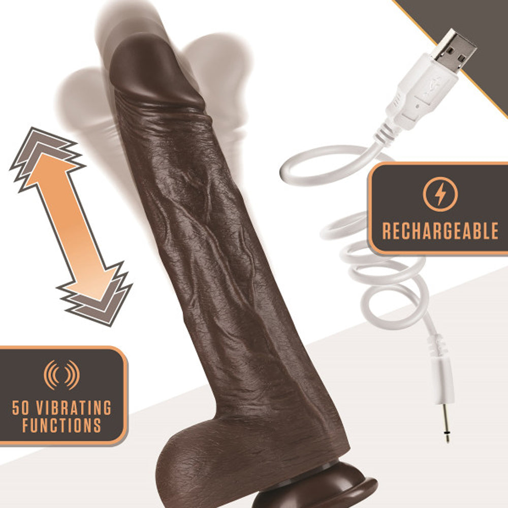 Dr. Skin Dr. Murphy 8 inches Thrusting Dildo with Balls Brown