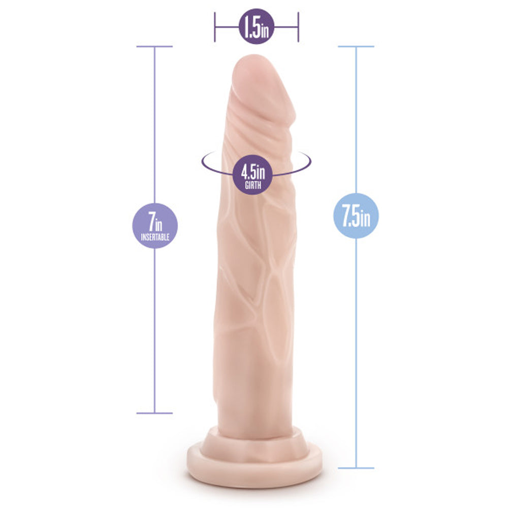 Blush Dr. Skin Silicone Dr. Carter Realistic 7 inches Posable Dildo with Suction Cup Beige