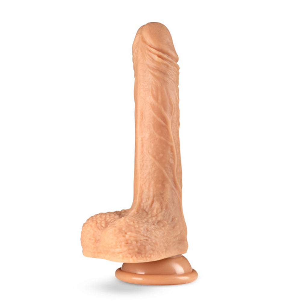 Dr. Skin Dr. Grey Remote-Controlled 7 in. Thumping Dildo with Balls Beige