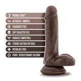 Blush Dr. Skin Silicone Dr. Daniel Realistic 6 inches Posable Dildo with Balls & Suction Cup Brown
