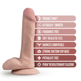 Blush Dr. Skin Silicone Dr. Daniel Realistic 6 inches Posable Dildo with Balls & Suction Cup Beige