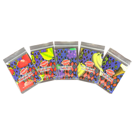 Dental Dams Assorted Flavors 5 Pack featuring strawberry, mint, grape, banana, and vanilla flavors