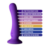 Impressions Ibiza Rechargeable Silicone 7.75 inches Vibrating Dildo with Suction Cup Plum