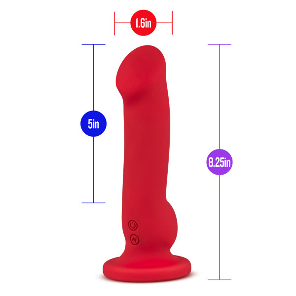 Impressions Las Vegas Rechargeable Silicone 8.25 inches Vibrating Dildo Crimson