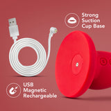 Impressions Las Vegas Rechargeable Silicone 8.25 inches Vibrating Dildo Crimson