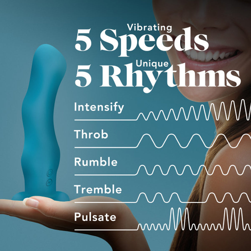 Impressions Miami Rechargeable Silicone 6.5 inches Vibrating Dildo Teal
